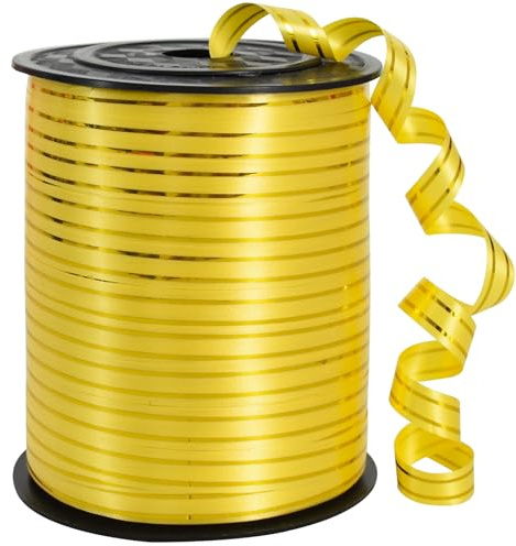 TONIFUL 250 Yards Shiny Gold Curling Ribbon Balloon String Gift Wrapping De | Ribbon for Gift Wrapping Balloons Curling String for Bouquets Crafts Birthday Graduation Christmas New Year Decorations