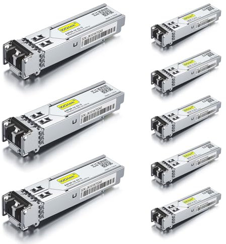 [8 Pack] 1G SFP SX LC Multimode Module 550-meter, 1000Base-SX Mini-Gbic Transceiver Compatible for Cisco GLC-SX-MMD, Meraki, Mikrotik, Ubiquiti UniFi UF-MM-1G, Netgear, D-Link,Zyxel and more