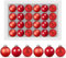 Truevaste Weihnachtskugeln Glas Rot, 24 Stück Christbaumkugeln, 6CM Glänzende, perlglänzende und Matte Kugeln, Weihnachtsbaumkugeln für Christbaumschmuck
