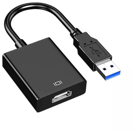 FiTspi USB to HDMI Adapter, 1080P Full HD USB 3.0/2.0 to HDMI Audio Video Converter Cable Compatible with Windows 10/8.1/8/7 for PC Laptop HDTV 1080P