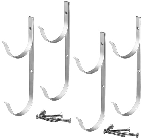 Syengery Soporte para Skimmer de Piscina, Soporte Para Mangueras De Aleación De Aluminio, Solución Multifuncional Para Organizar Postes Telescópicos, Mangueras, Cepillos Y Rastrillos En El Bordillo