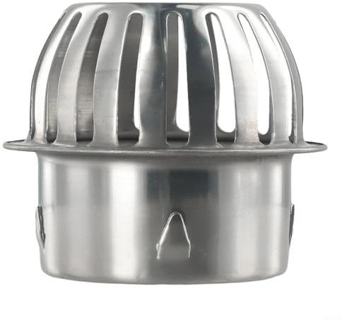 Yuanpgky Drenaje de suelo de acero inoxidable para drenaje de techo de balcón, rejilla redonda de gran desplazamiento antibloqueo, componente de canalón para uso en exteriores (Ø90 mm)