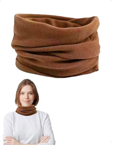 EMOTTOS Femme Loop Écharpe Tube Léger Velours, Cache Cou Chaud Respirante Élastique Tour Col Snood Facile à Porter Bonnet Cache-Cou Cagoule Visage Coupe Vent Foulard Découpable Sans Effilochage Brun