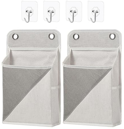 Dermalyx 2 Pièces Organisateur de Rangement Mural Sac à Pochettes avec Poches Paniers Suspendus pour Organisation Murale Rangement Sac Suspendu pour Chambre Dortoir Burea