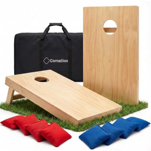 Cornation® Cornhole Set aus Holz | 90x60 cm | inkl. 8 Bags und Tragetasche