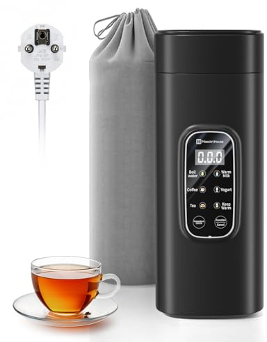 Maestri House Hervidor de viaje 550 ml, ebullición rápida de 400 W, negro
