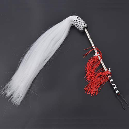 Yinhing Fly Horsetail Whisk Stick Handle for Taoist Martial Arts Stage Performances Lightweight Nylon Whisk Spiritual Cultural Art Prop