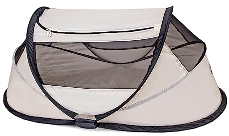 Deryan Lettino da viaggio Lettino da viaggio - BabyBox - Pop up - Leggero, compatto e pieghevole - Si apre in soli 2 secondi - Con zanzariera e borsa per il trasporto (Cream)