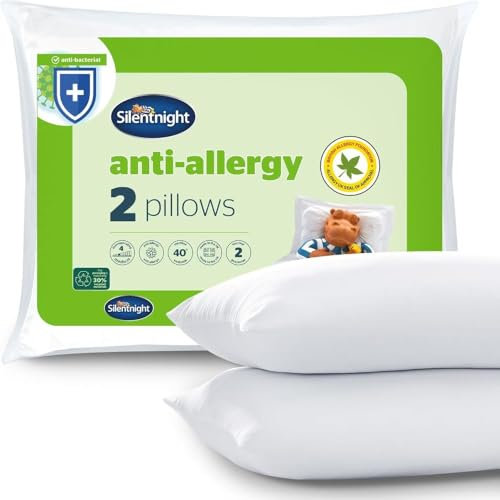 SIlentnight Almohada hipoalergénica, Color Blanco, Microfibra, Blanco, Pack de 2