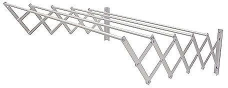 Amig - Étendoir Extensible Mural Niza | Fabriqué en Aluminium de Haute résistance | Finition Inoxydable | Dimensions : 100x14x3cm | Étendoir à Linge Pliable | Étendoir extérieur