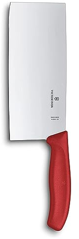 Victorinox Swiss Classic, Profi Kochmesser, Extra Scharfe Klinge, gerader Schliff, 18 cm, Robuster Kunststoffgriff, Rostfreier Stahl, rot