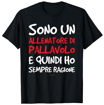 Maglietta Volley Divertente Regalo Allenatore Pallavolo Maglietta, Uomo, Nero, L