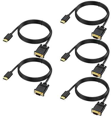 URELEGAN 6FT HDMI to VGA Cable 5-Pack,1080P HD