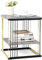 COSTWAY 2 Ebenen Beistelltisch Marmor Optik, Nachttisch mit Abnehmbarer Ablage, Sofatisch mit Metallrahmen, modern, 39 x 39 x 45cm