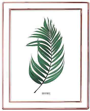 Inov8 Framing Tarnish Resistant Silver Plated Picture Frame - Rose Gold Cream Enamel Design for 8x6 Inch (20x15cm) Photo