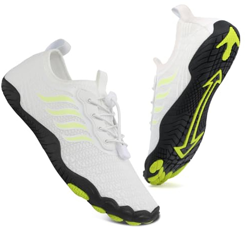 Scarpe da Acqua Uomo Donna Scarpe da Immersione Scarpe da Spiaggia Scarpe da Sport Acquatici con Suola Spessa Scarpe da Piscina Bianco EU36