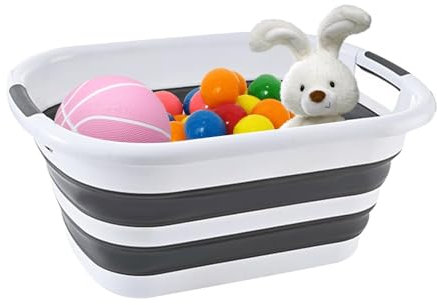 Vasca da bagno pieghevole – 40 litri multiuso da campeggio, lavanderia pieghevole | Contenitore salvaspazio con molteplici possibilità di utilizzo, cestino organizer per cesti per treno