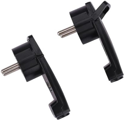Tynmoel 2 Stück Schwarzer Schuko-Winkelstecker Flach, Schuko-Flachstecker 250 V (16 A), Schuko-Stecker, Schukostecker Flach, Eu-Stecker Ersatzzubehör