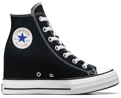 Converse Chuck Taylor All Star Wedge Platform, (8 US Women) Black/White