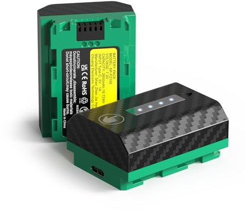 Adicop NP-FZ100 batteri 2 600 mAh kapacitet med smart LED-display, batteri kompatibel med Sony A7ii, A7iv, FX3, FX30, A7C, ZV-E1, A9, A6600, Alpha 9, A9S, A7R3, A7R4i digitalkamera-2-pack