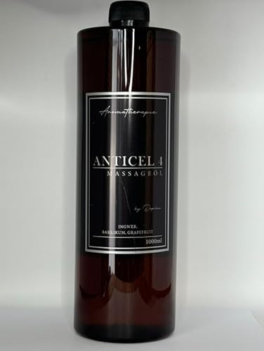 Anticellulite-Massageöl 4 – mit Ingwer, Basilikum & Grapefruit | Straffende Pflege gegen Cellulite (1000ml)