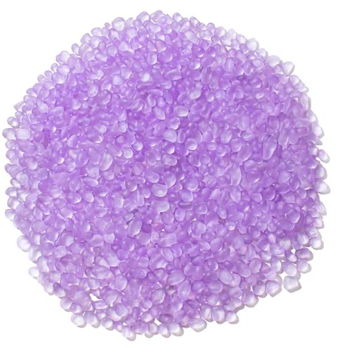 Keedolla Betta - Ghiaia per acquario di lavanda, 400 ml, in vetro smerigliato, per riempire vasi, artigianato fai da te e decorazioni per la casa