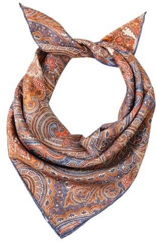 Prettystern Herr och dam halsduk i 100 % siden, handrullat silkeshalsband, unisex, nickiduk, 53/53 cm, handgerollter Saum