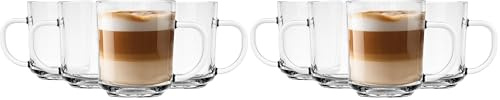 Glasmark Krosno Latte Macchiato Set di 8 bicchieri da tè con manico, bicchieri da dessert per acqua, caffè e vin brulé, 4 x 220 ml