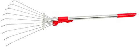 OSALADI Râteau de Jardin en Acier Inoxydable Petit et Extensible, Outil de Jardinage pour Pelouse et Feuilles, Râteau à Gazon Robuste Adapté aux Espaces Restreints, Entretien Jardin
