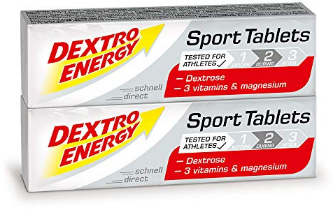 Sport Tablets Dextro Energy | 6x94 g Sport Tabletten | Mit Vitamin B1, Vitamin B6, Vitamin C & Magnesium | 168 x Traubenzucker zum Kauen beim Training