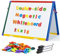 SwanSea A2 Magnettafel Kinder Staffelei, Whiteboard-Tischplatte, Doppelseitig, Trocken Abwischbar, mit Magneten Buchstaben Zahlen und Stift, 60 x 45 cm