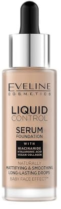 Eveline Cosmetics Fond de Teint Liquide Control HD avec Niacinamide - 035 Beige Naturel