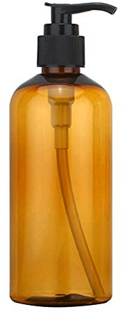 Danigrefinb Dispenser vuoto con erogatore a pompetta, 100/200/300 ml, per lozione, gel doccia e sapone, ricaricabile (marrone, 300 ml)