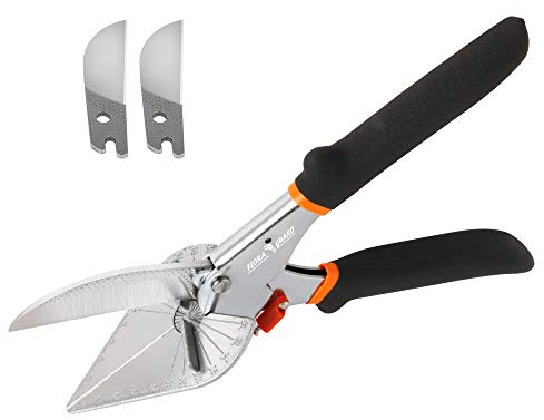 FLORA GUARD Lengthen Miter Shears - 45 to 135 Degree Multi Angle Trim Cutter, Gasket Shear for Cutting Soft Wood, Plastic, PVC and More, Including 2 Spare Blades (JDJ-2)