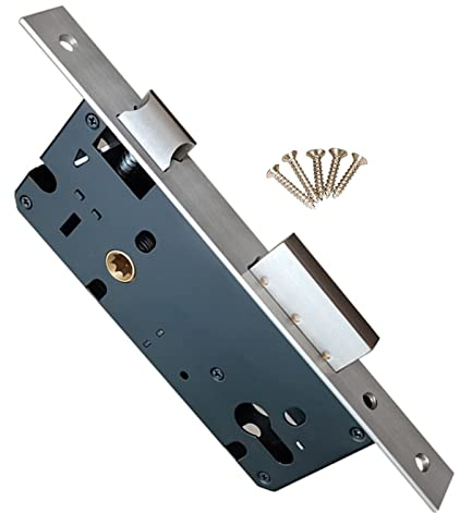 wopee Edelstahl Einsteckschloss Rohrrahmenschloss Türschloss 40 * 85mm Türschloss Schloss Schlosseinsatz für Profilzylinder Links/Rechts br>(Size:60x85mm)