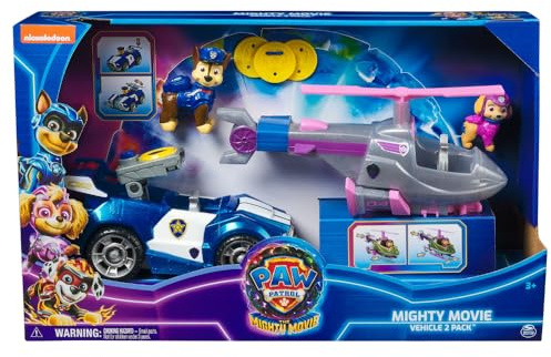 Paw Patrol The Movie - Set di 2 personaggi del cane cinematografico Skye Chase, per auto radiocomandata