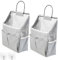 Zxglxinyao 2pcs Wall Hanging Storage Bags with Pockets, Black, Minimalist Style, Wall Organizer Storage Bag for Kitchen, Bedroom, Dormitory