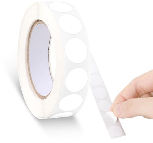 1000 Stück Weiße Klebepunkte Set,Ymapinc Runde Schusspflaster Weiss Weiß Punktaufkleber Writable Etiketten Markierungspunkte für Büro Geschäft Zuhause Markierung(13mm)
