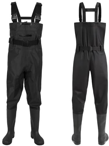 Wathose Herren Damen,Wathose Anglerhose mit Stiefel,Angelhose für Erwachsene mit Stiefel,Atmungsaktive Wasserdicht Watthosen für Sport Angelliebhaber, Angeln, Wassersport, Outdoor Aktivitäten