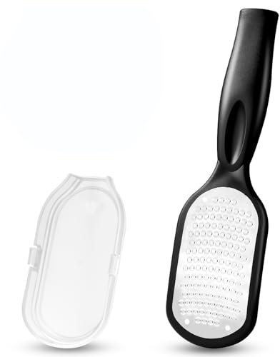 Râpe à pieds avec récupérateur de peaux mortes, râpe à pieds et anti-callosités, outil de pédicure pour traitement du talon fissuré, grattoir pour les pieds durs, râpe à pieds pour utilisation humide