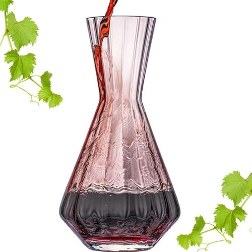 IMPERIAL Glas-vinkant. 1 200 ml – handgjord karaff av Crystalline glas med vågigt utseende – rödvinkaraff serie Cali/London