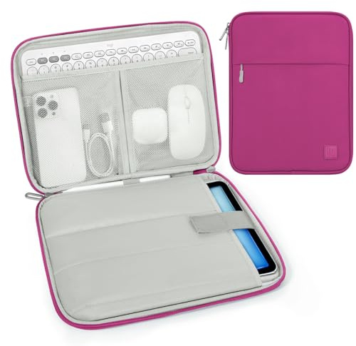 Dadanism 9-11 Pollici Tablet Borsa Imbottita per iPad (A16) 11, iPad Air 11 M4/M3, iPad Pro 11 M5/M4, iPad 10a Gen/Air 5 10,9, iPad 9/8/7a Gen 10,2, Galaxy Tab A11+ 11, Tab M11 11, Fucsia
