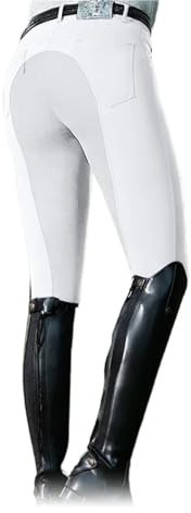 GIYXHU Ridbyxor Ridbyxor dam vardaglig stretch cykling leggings ryttare hästsport smala byxor, Vitt, S