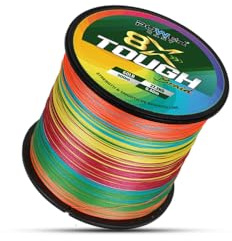 Power Cast 8X Tough PE Braided Fishing Line, Multicolour, High Tensile Strength, Smooth Surface, Abrasion Resistant (Multicolour, 300m, 60, Pounds)