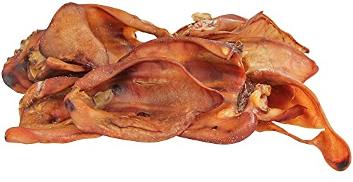 Schecker Lot de 10 oreilles de porc à mâcher - 400 g environ - Naturel pur - Oreilles pour chien