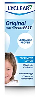 Lyclear Original Lotion Head Lice Treatment + Head Lice Comb – Kills Head Lice & Eggs – Easy to Apply - Effective in Just 15 Minutes – 100 ml Lotion Format