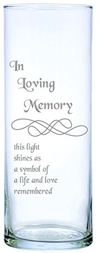 IE Laserware Beautifully Laser Etched Memorial Candle Comes Complete with 3 Floating Candle. Just Add Water and Light The Wick
