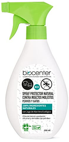 BIOCENTER Spray anti insectos para Perros y Gatos - Natural, ecológico, Vegano