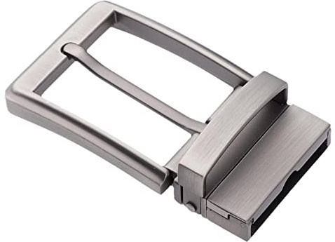 Milageto Hebillas de cinturón rectangulares reversibles de una sola punta con hebilla de metal – Gris Perla, 35 mm, gris perla, 35 mm