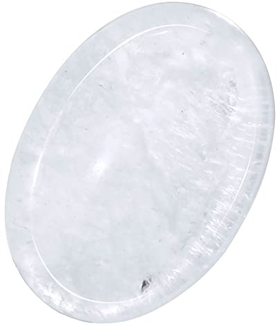 KYEYGWO 2 Pièces Cristal de Roche Reiki Cristal de Soucis Pierre Pour la Décompression de Charme de La Main, Pierres de poche ovales Pierres de massage pour la méditation et le yoga